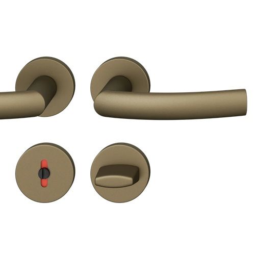 Handle set with round roses WC, DB 39-58 mm, aluminum in bronze tone S5