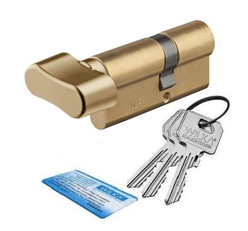 Profile cylinder with knob 1405/C W235 P35-35, brass