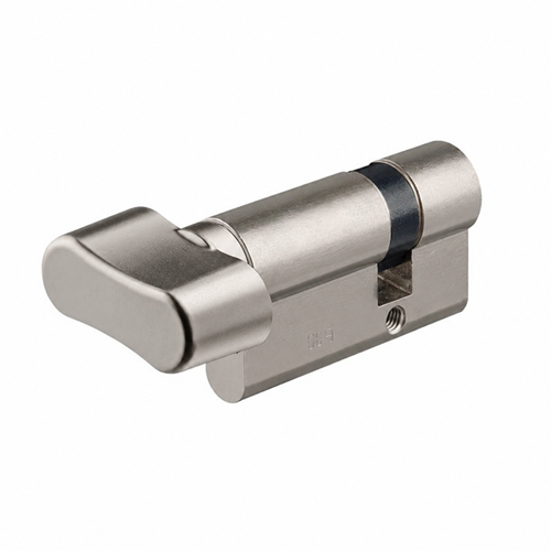 Single cylinder with knob P55-10, brass nickel-plated