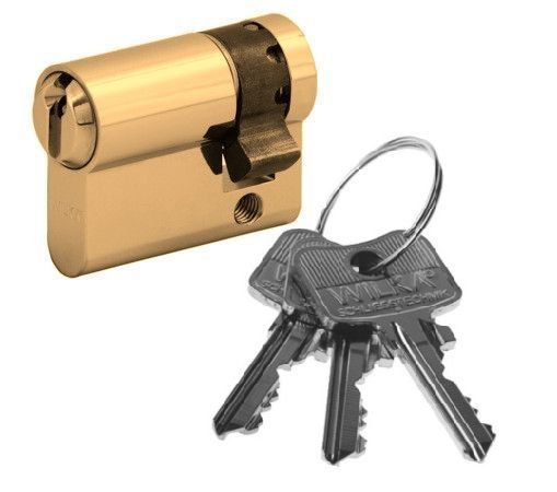 Single profile cylinder 55-10, matt brass