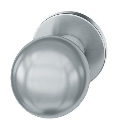 Handle knob 0802 05, single-sided fastening, stainless steel fine matt