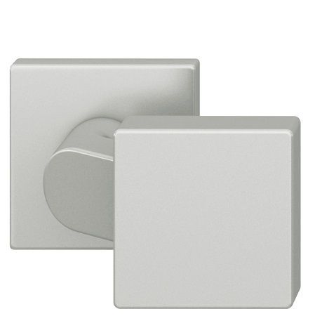 Offset handle knob, fixed, on angular rose, aluminium F1