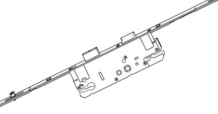 KFV TI (8 PZ 45) balcony door lock with 3 lugs