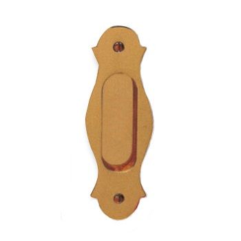 Sliding door handle, browned brass
