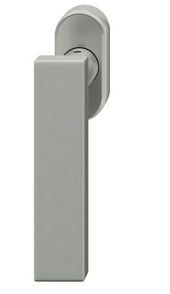 Window handle on oval rose, aluminium F1