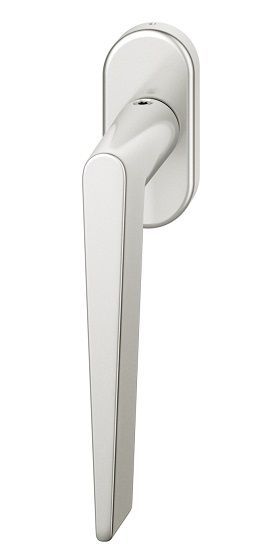 Window handle on oval rose, aluminium F1