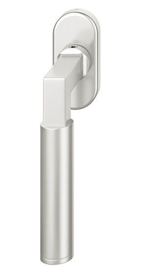 Window handle on oval rose, aluminium F1