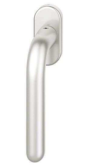 Window handle on oval rose, aluminium F1