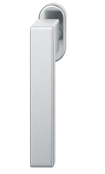 Window handle on oval rose, aluminium F1
