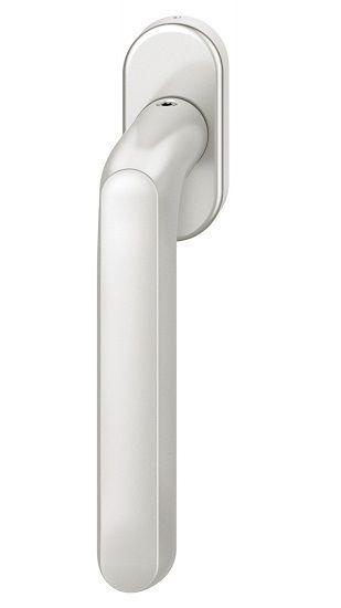 Window handle on oval rose, aluminium F1