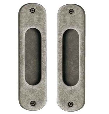 PAIR of handles for sliding doors, antique silver tone (47)