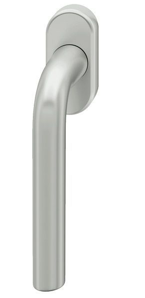 Window handle on oval rose, aluminium F1