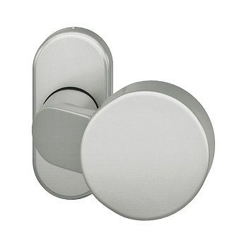 0809 fixed door knob on oval rose, aluminium F1
