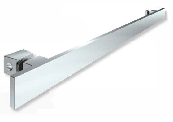 FLAT Pull handle for glass, brass chrome-plated polished