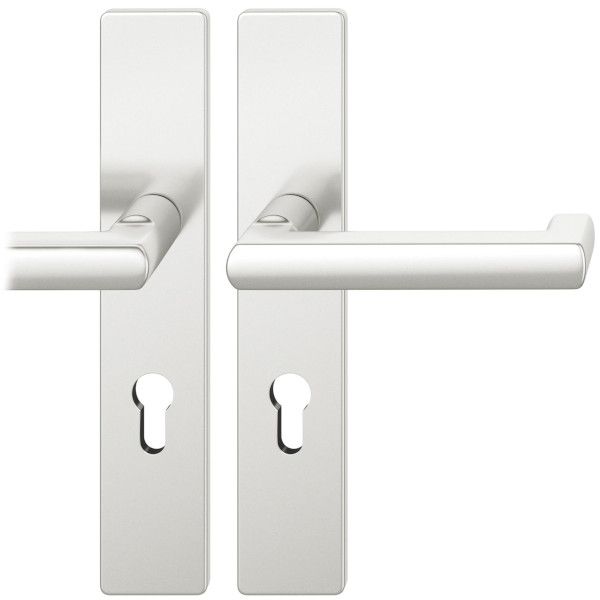 79 1031 rankenos rinkinys su plokštele, skirta priešgaisrinėms evakuacinėms durims PZ 72 mm, natūralus aliuminis F1, dešinė