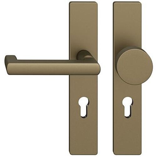 FSB 79 1031 durų rankenėlės komplektas su plokštelėmis priešgaisrinėms avarinėms durims, PZ 92 mm, vidutinio tamsumo bronzos S5, KAIRĖ