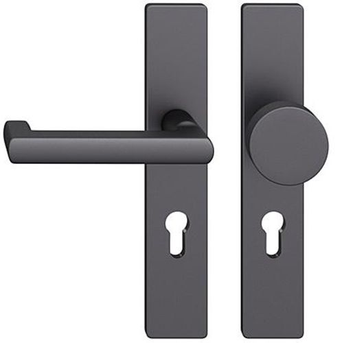 FSB 79 1031 durų rankenėlės komplektas su plokštelėmis priešgaisrinėms avarinėms durims, PZ 92 mm, matinės juodos S8, KAIRĖ