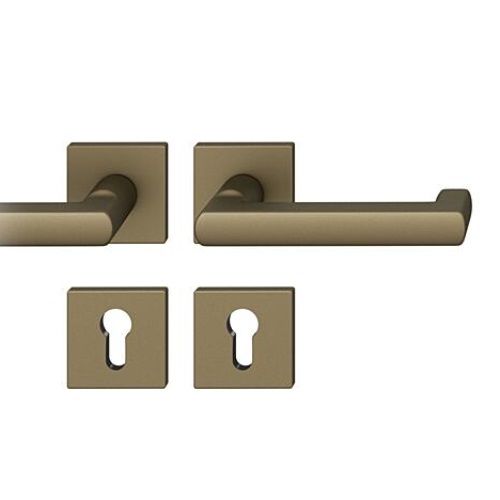 FSB 79 1031 rankenų komplektas su PZ kvadratinėmis rozetėmis priešgaisrinėms avarinėms durims, vidutinio tamsumo bronzos S5
