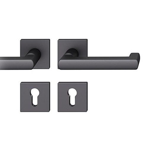 FSB 79 1031 rankenų komplektas su PZ kvadratinėmis rozetėmis priešgaisrinėms avarinėms durims, matinės juodos S8