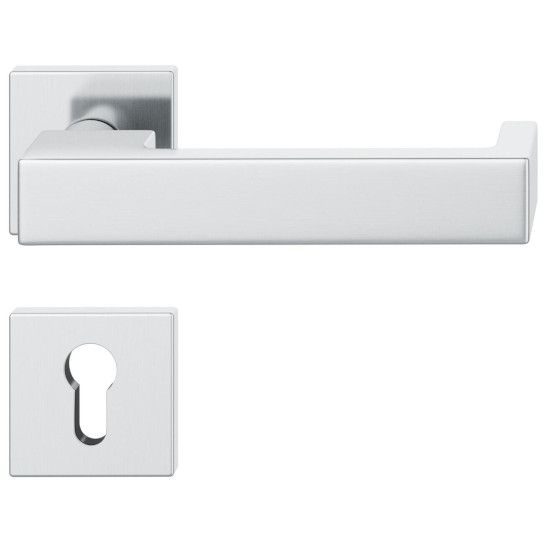 FSB 79 1074 handle set with PZ square roses for fireproof emergency doors, stainless steel