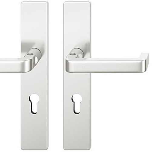 FSB 79 1134 handle set with backplates for fireproof emergency doors, PZ 72mm, natural aluminium F1,RIGHT