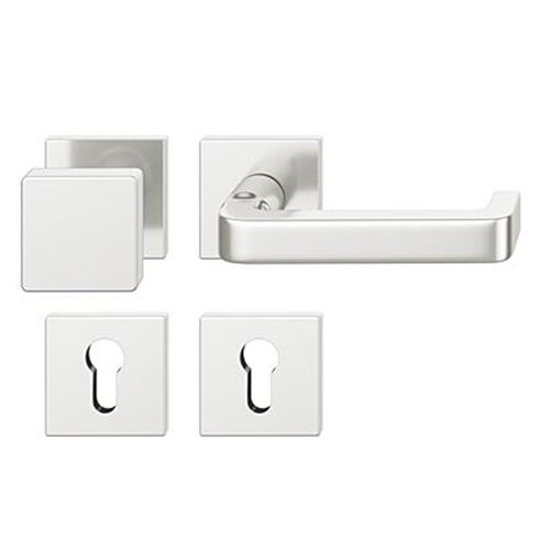FSB 79 1134 door knob set with PZ square roses for fireproof emergency doors, natural aluminium F1,RIGHT