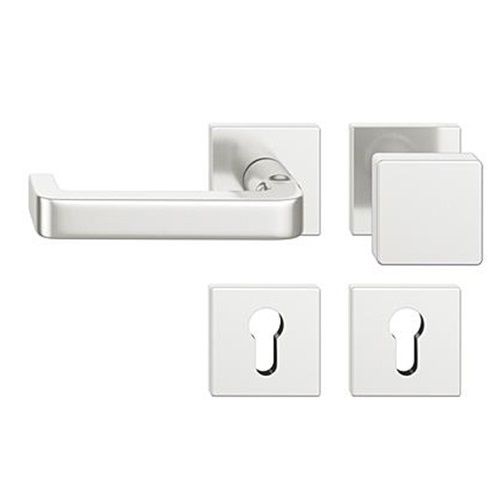 FSB 79 1134 door knob set with PZ square roses for fireproof emergency doors, natural aluminium F1,LEFT