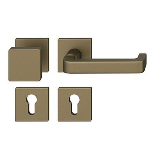 FSB 79 1134 door knob set with PZ square roses for fireproof emergency doors, medium dark bronze S5,RIGHT