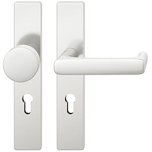 FSB 79 1290 door knob set with backplates for fireproof emergency doors, PZ 92mm, natural aluminium F1,RIGHT