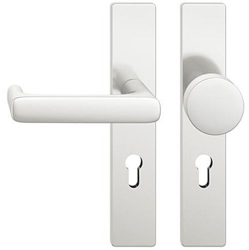 FSB 79 1290 door knob set with backplates for fireproof emergency doors, PZ 72mm, natural aluminium F1,LEFT