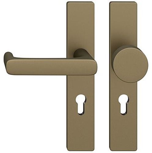 FSB 79 1290 door knob set with backplates for fireproof emergency doors, PZ 72mm, medium dark bronze S5,LEFT