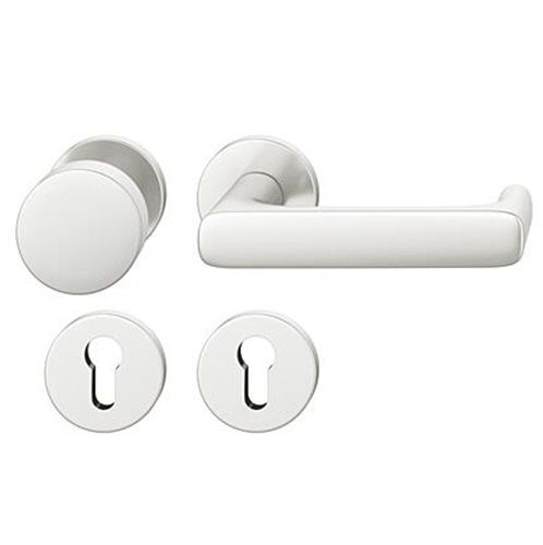 FSB 79 1290 door knob set with PZ round roses for fireproof emergency doors, natural aluminium F1,RIGHT