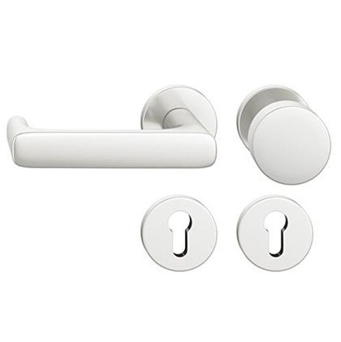FSB 79 1290 door knob set with PZ round roses for fireproof emergency doors, natural aluminium F1,LEFT