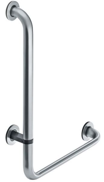 Angled support rail 90° for WC and bathrooms,748x300x36/22mm, matt stainless steel, left