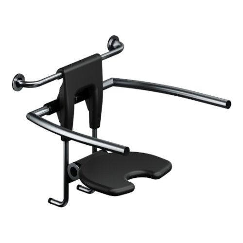 Pakabinta sėdyne dušui/voniai su rankos ir sienos atramomis, nerūdijantis plienas/PUR