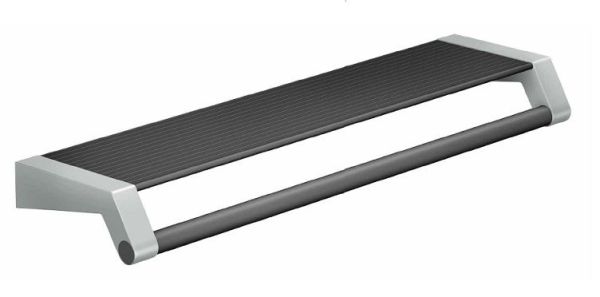 Bathroom utensil tray with rail A100, anthracite grey metallic
