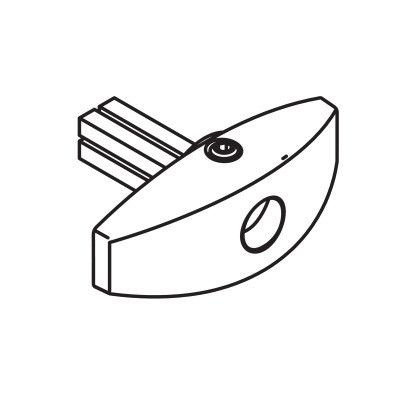HAWA 13789 Thumbturn for door thicknesses of 35-40 mm, satin chrome