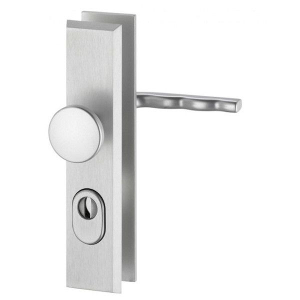 ALPHA Security backplates handle/knob K7 and cylinder shield, 8/92mm, door thickness 65-75mm, aluminium natural F1
