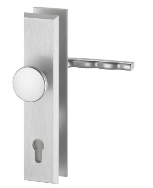 8671 ALPHA Security backplate set handle/door knob, PZ 8/92mm, door thickness 75-85mm, alum.F1