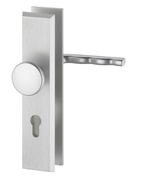 8671 ALPHA Security backplate set handle/door knob, PZ 8/72mm, door thickness 35-45mm, alum.F1