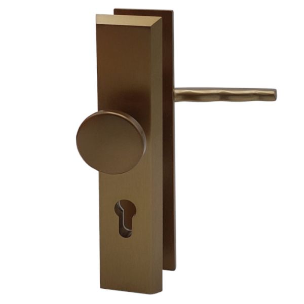 8671 ALPHA Security backplate set handle/door knob, PZ 8/92mm, door thickness 75-85mm, alum.F4