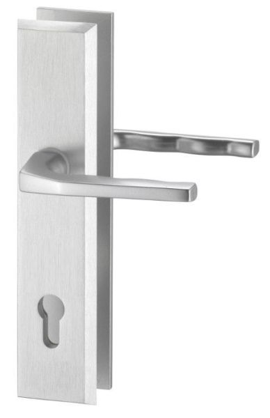 8775 ALPHA Apsauginės plokštelės rinkinys rankena/ rankena, PZ 8/92 mm, durų storis 75-84 mm, aliuminis F1