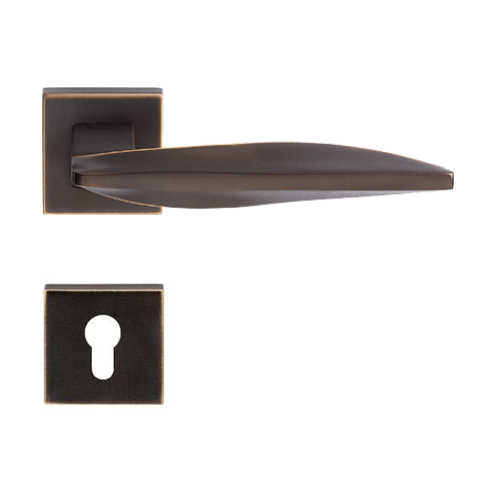 AQUA handle/rose PZ set., matt bronze