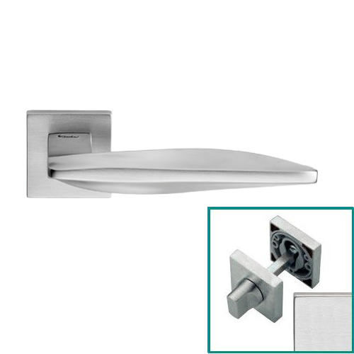 AQUA handle/rose WC set., matt chrome