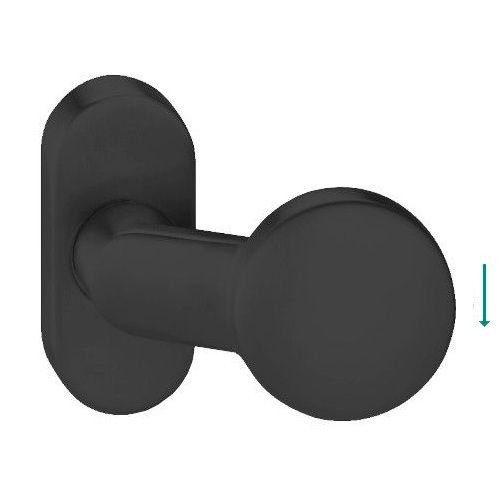 Durų rankena ARES K16 ant ovalios rozetės, pasukama, F14 aliuminis juodas RAL 9005
