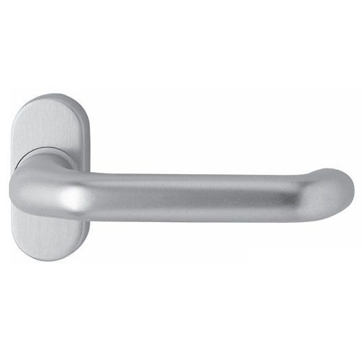 Handle on oval rose for fire-proof emergency doors ARES 1300, without spindle, 9 mm, stainless steel
