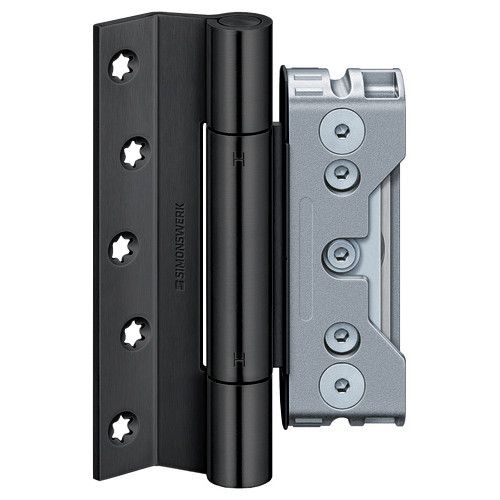 Hinge set (3 hinges) BAKA protect 4048 3D MSTS K, with integrated spindle fixator for outward opening doors, black RAL9005