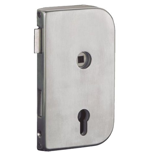 Glass door lock BARCELONA-R, stainless steel, RIGHT