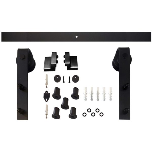 Sliding door system set BASIC 200 cm / 290 mm, black