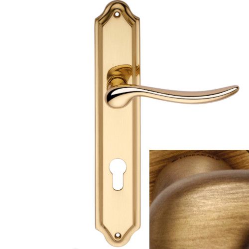 BETA handle set with backplates PZ/72mm, patine matt